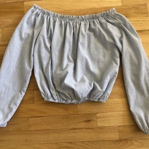 Brandy Melville Off the Shoulder Stripped Blouse